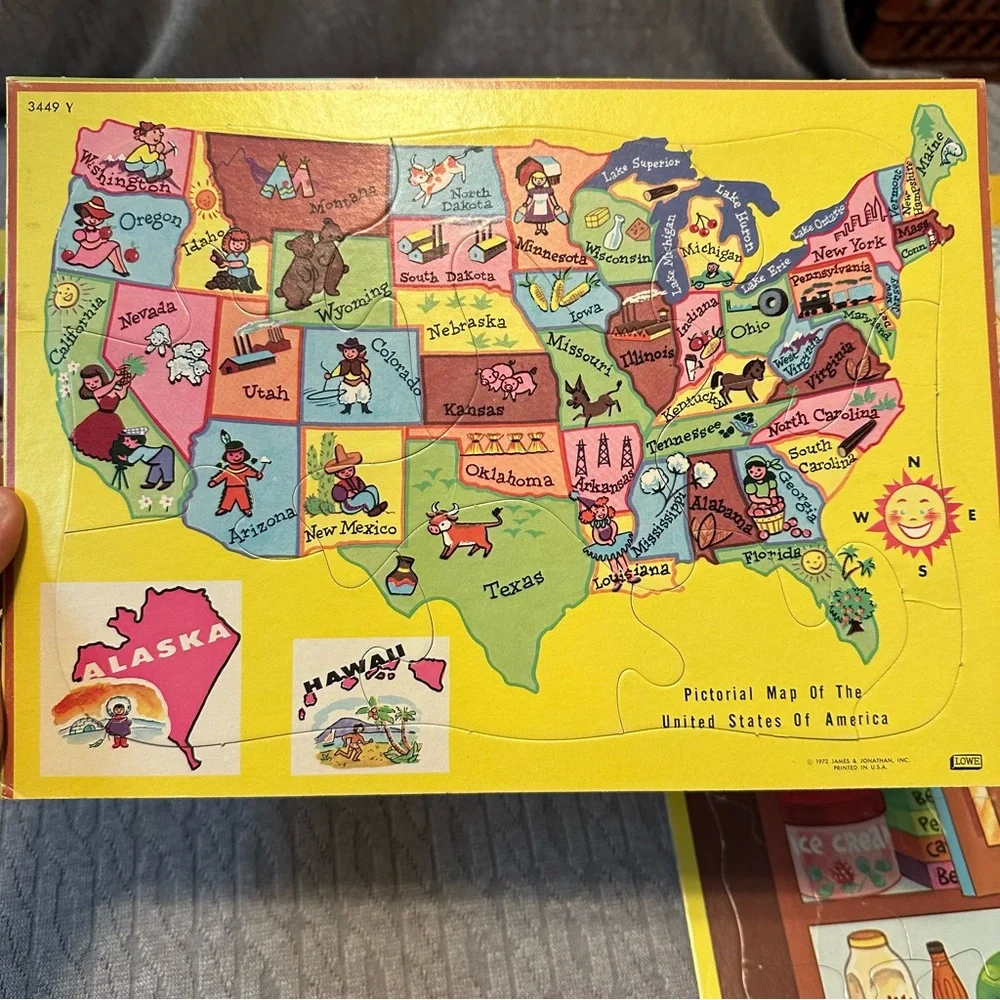 1972 Vintage Colorful Kids Puzzles